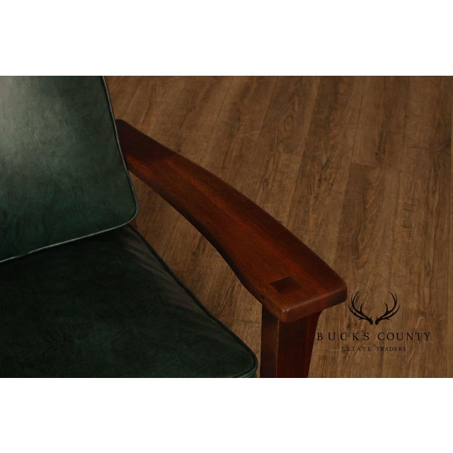 Early 20th Century Limbert Arts & Crafts Antique Mission Oak Lounge Chair And Rocking Chair For Sale - Image 5 of 18