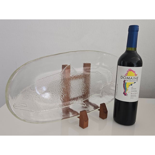 1970s Large Oval Glass Fish Platter Designed by Ann and Goran Warff for Kosta Boda For Sale - Image 16 of 16