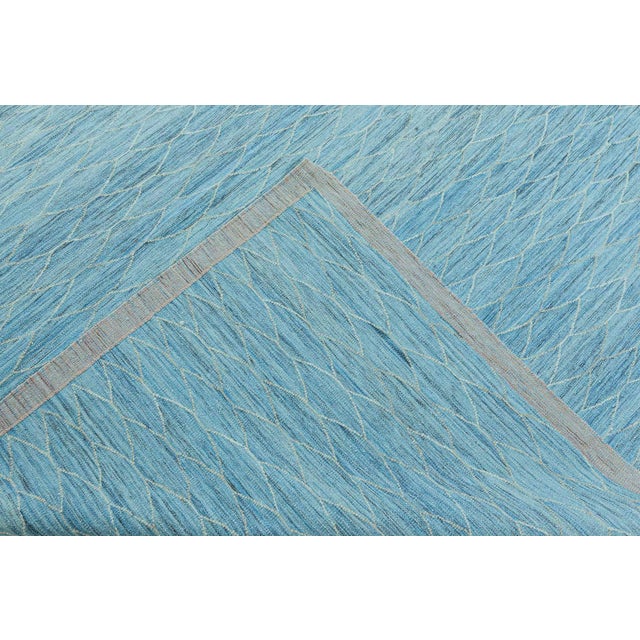 Textile Contemporary Large Kilim Blue Rug by Doris Leslie Blau For Sale - Image 7 of 7