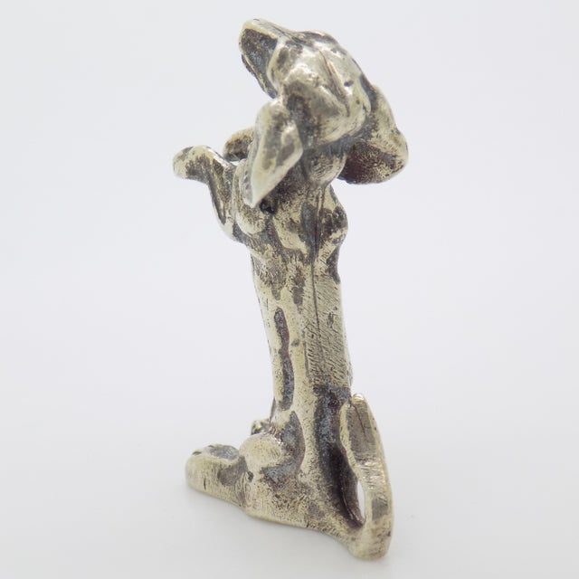 Vintage Italian Handmade Genuine Silver Standing Dog Figurine Solid Miniature For Sale - Image 6 of 9
