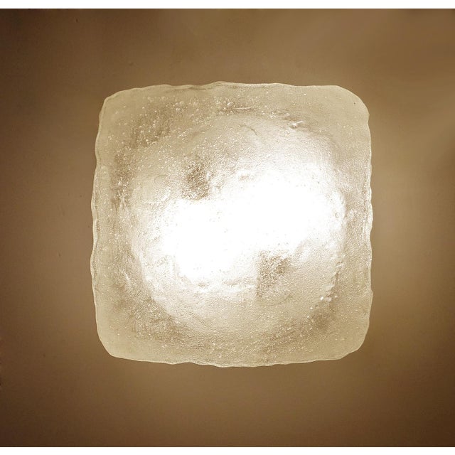Vintage Brutalist Glass Ceiling Light from Honsel For Sale - Image 9 of 16