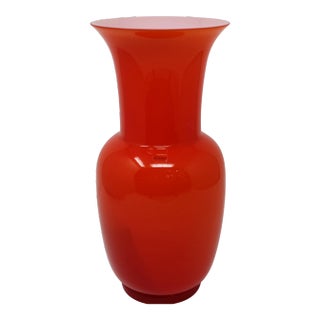 Orange Opalino Vase by Venini For Sale
