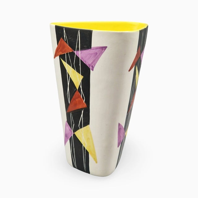 Mid-Century Modern Hand-Painted Ceramic Model 217 Vase from Vallauris, France, 1950s For Sale - Image 10 of 18