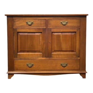 Mid 20th Century Sikes Solid Cherry American Traditional Dry Bar Liquor Cabinet For Sale