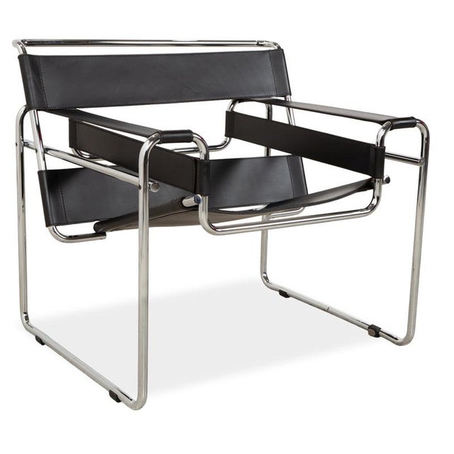 Vintage Bauhaus Wassily Armchair in Black Leather by Marcel Breuer for Knoll Inc. / Knoll International For Sale - Image 12 of 12