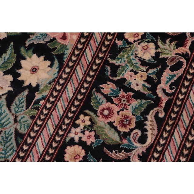 1990s Shabby Chic Square 1990's Pak-Persian Black/Black Wool Rug - 8'2'' X 8'3'' For Sale - Image 5 of 9