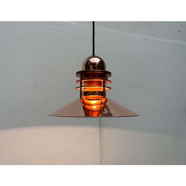 Vintage Danish Copper Nyhavn Pendant Lamp by Alfred Homann and Ole V. Kjær for Louis Poulsen, 1980s For Sale - Image 6 of 18