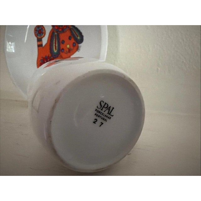 Late 20th Century Bright and Fun Orange Dog Plate and Cup by Spal In Portugal For Sale - Image 4 of 5
