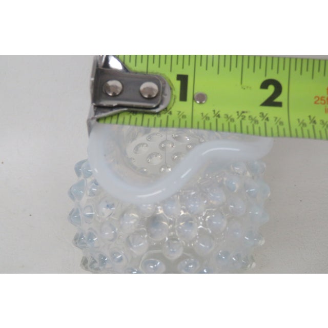 Fenton French Glass Hobnail Opalescent Small Vase Clear White Fluted Rim 4771b For Sale - Image 13 of 14
