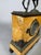 Mustard Charles X Style Mantelpiece Set with Horse Clock and Pair of Casseroles For Sale - Image 8 of 12