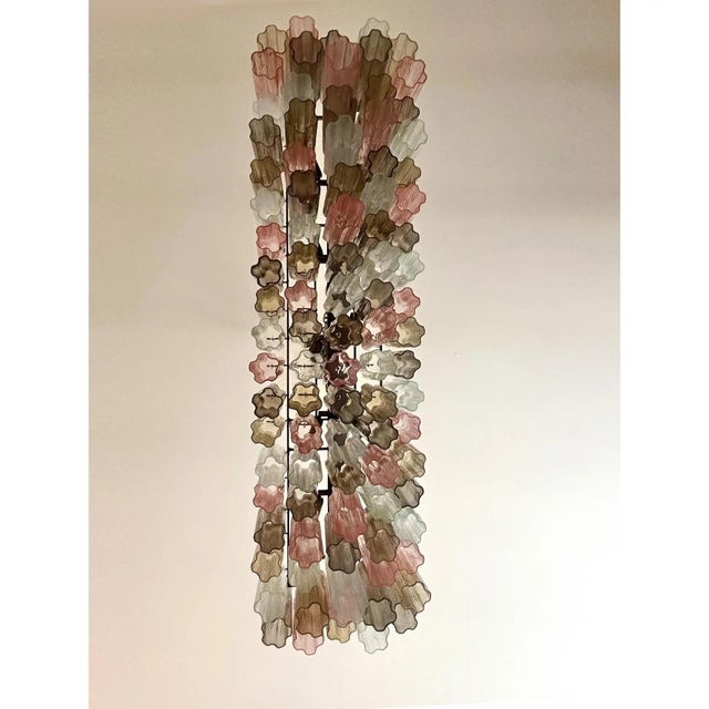 Huge Rectangular Tronchi Murano Glass Burnished Chandelier by Simoeng, in Exhibition Piece conditions. Designed from 2000...