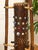 Wood Vintage 1970s Bamboo & Rattan Sculptural Table Lamp With Glass Cabochons. For Sale - Image 7 of 12