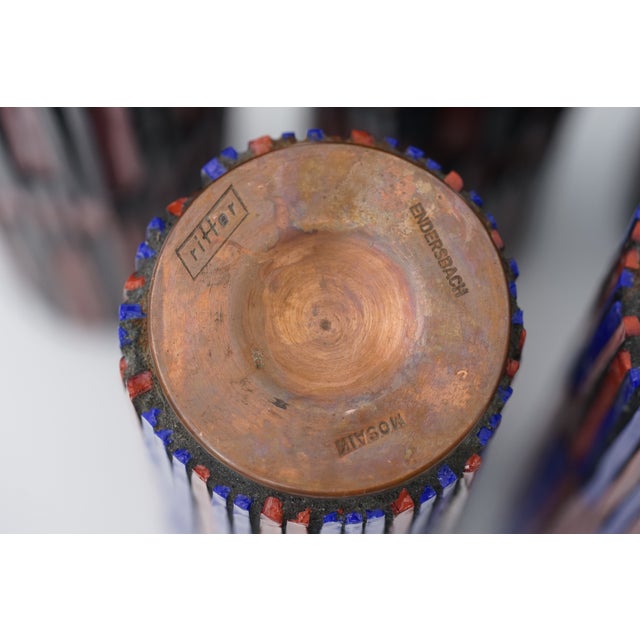 Mid-Century Modern Red Mosaic Pottery Vase from Ritter, 1960s, Set of 5 For Sale - Image 10 of 14