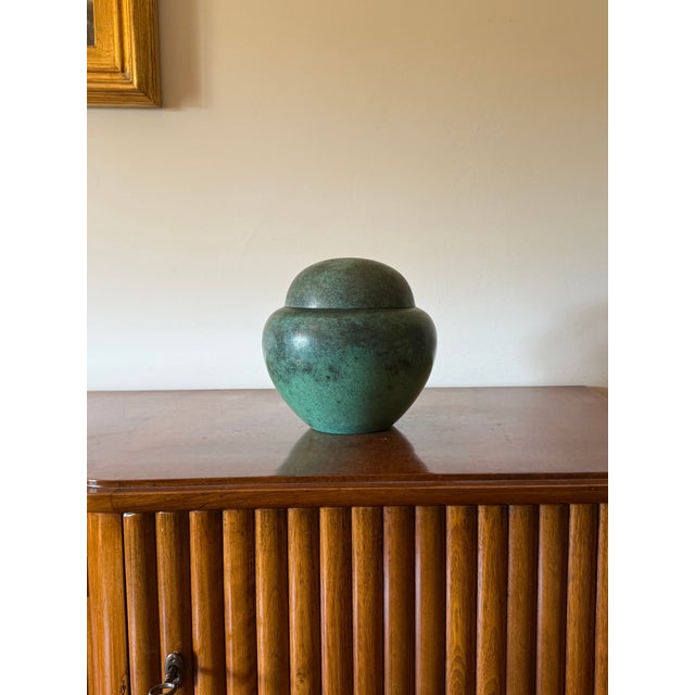 Art Deco Green Vase / Potiche Ikora Series, Paul Haustein, WMF Germany Ca. 1925 For Sale - Image 9 of 13