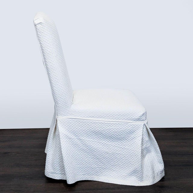 Pottery Barn Pottery Barn Slipcovered Parsons Dining Chair on Wheels For Sale - Image 4 of 8