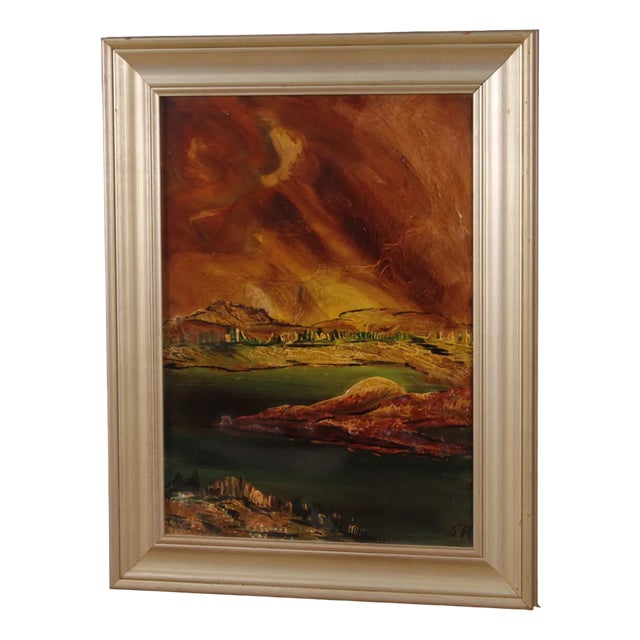 Italian Artist, Impressionist Style Landscape, 1970, Mixed Media on Cardboard, Framed For Sale
