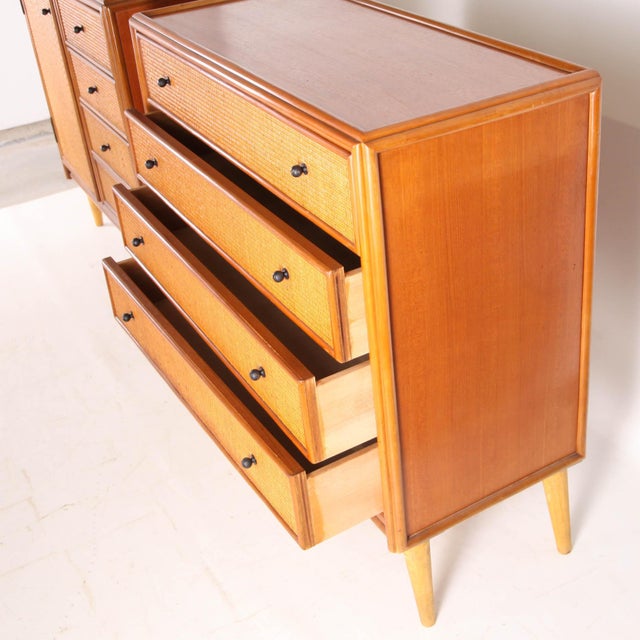 Raffia and Wood Chests of Drawers, 1970s, Set of 2 For Sale - Image 10 of 18