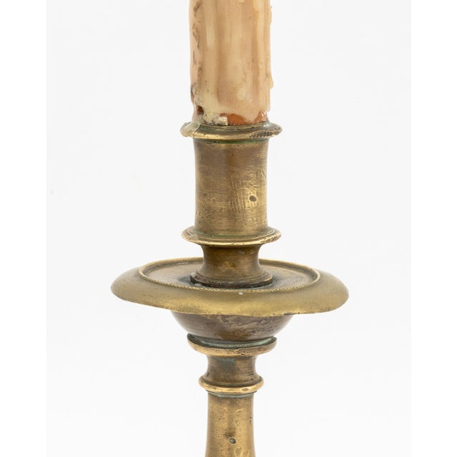 Brass Candlestick Mounted as a Table Lamp For Sale - Image 4 of 5