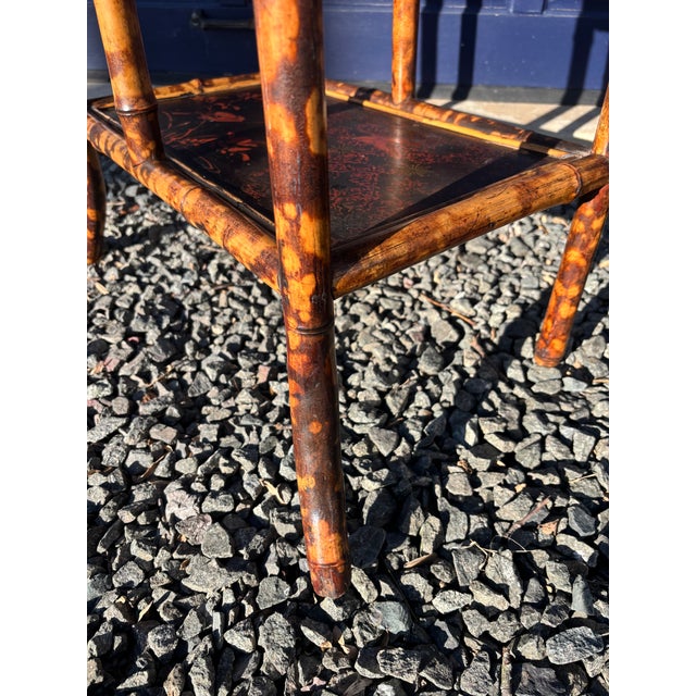 Wood Bamboo Etagere With Chinoiserie Panels, 19th Century For Sale - Image 7 of 14
