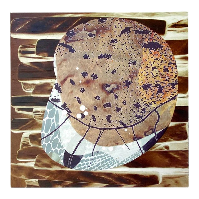 "Stratified Brown" by Michael DesRosiers Abstract Mixed Media on MDF Panel (2025) For Sale