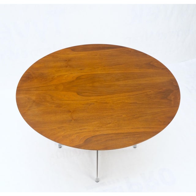 Hi-Lo Convertible Dining to Coffee Adjustable Height Round Table Danish MCM For Sale - Image 12 of 12