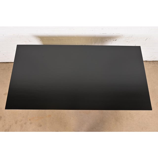 Wood Paul McCobb Planner Group Mid-Century Modern Black Lacquered Writing Desk, Newly Refinished For Sale - Image 7 of 12