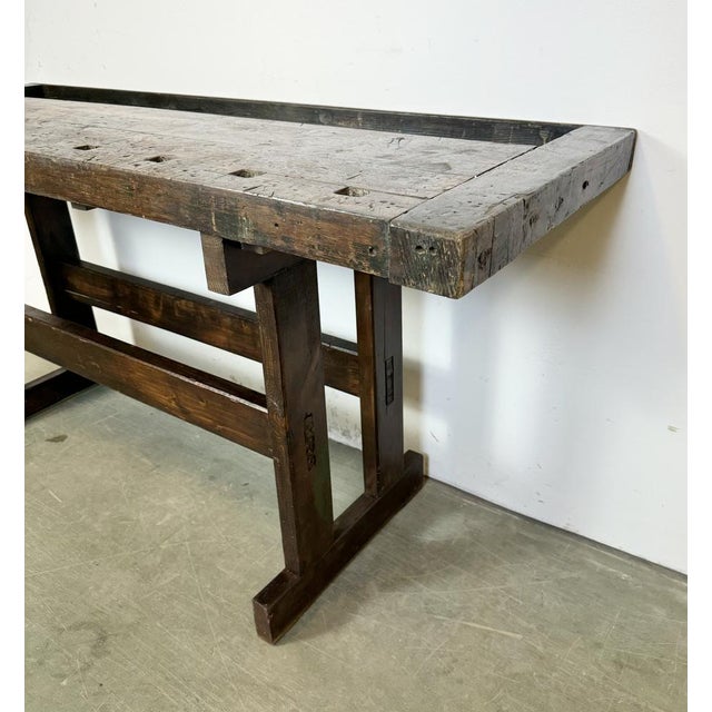 1950s Vintage Industrial Carpenters Workbench, 1950s For Sale - Image 5 of 16
