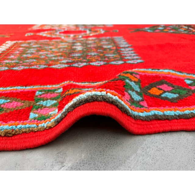 Red 1980s Vintage Red Moroccan Rug - 6'8" X 14'6" Ft For Sale - Image 8 of 10