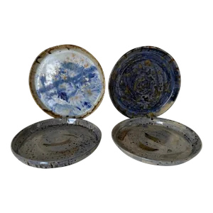 1970's Set of Four Vintage Art Pottery Plates by Blackwell