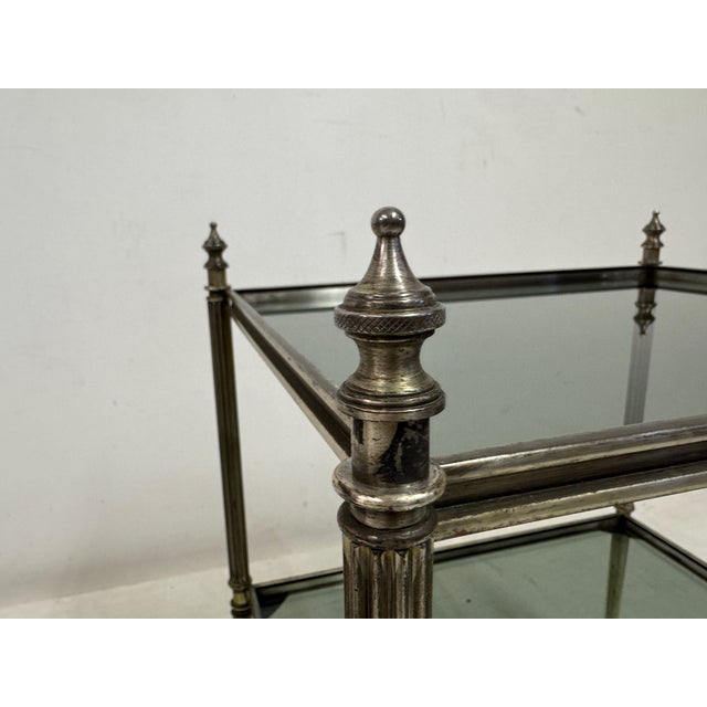 French Nickel-Plated Brass Side Tables, 1960s, Set of 2 For Sale - Image 12 of 16