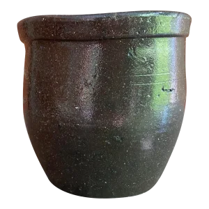 19th Century Brown Salt Glazed Crock