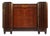 French Art Deco Credenza in Burl Walnut and Verde Antico Marble, 1930s For Sale