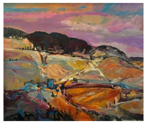 Jean Krillé, Landscape No. 87, Oil on Masonite, 1985