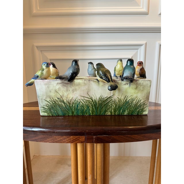 Charming Large Antique French Ceramic Planter/ Cachepot from Jerome Massier, dating to the 1910’s. Nine individual...