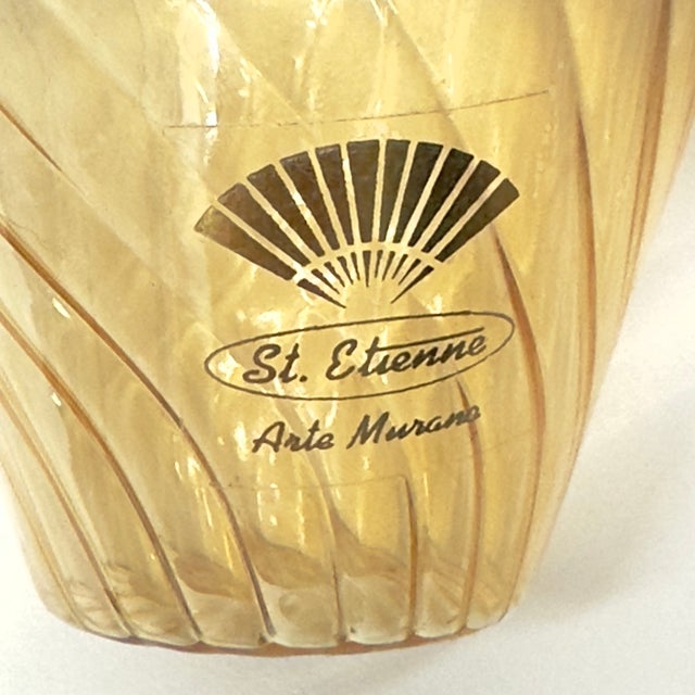 Mixed Yellow & Amber Striated Glass Decanter Curation - Group of 3 For Sale - Image 9 of 10