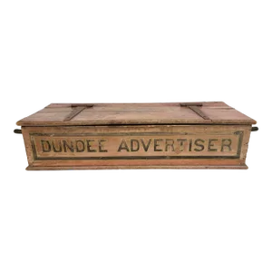 Antique Wooden Wagon Trunk With Metal Handles Used for Advertising - From England, Circa 1880
