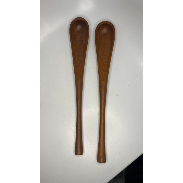 Pair of 1970s Danish Teak Salad Servers For Sale In Chicago - Image 6 of 6