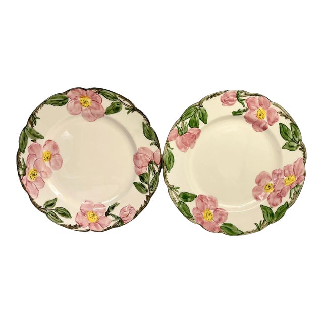 1940s Franciscan Desert Rose Luncheon 9.5" Plates- Set of 2 For Sale