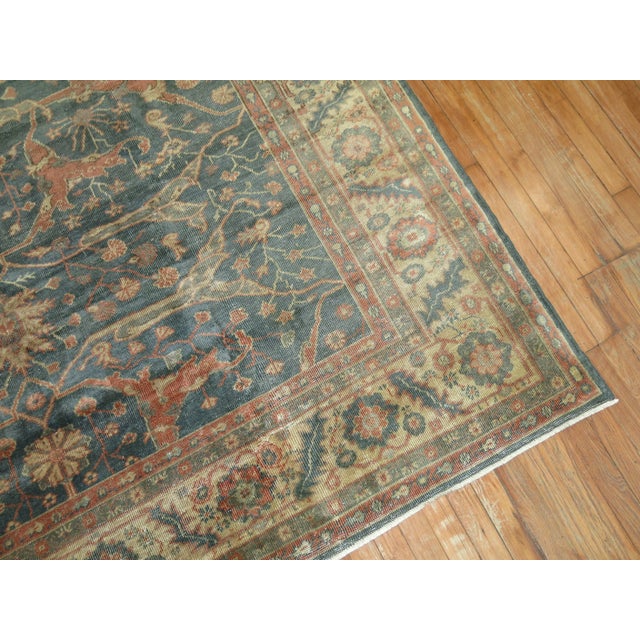 20th Century Turkish Green Terracotta RugX 9'7'' - 7'3" x 9'7" For Sale - Image 4 of 10