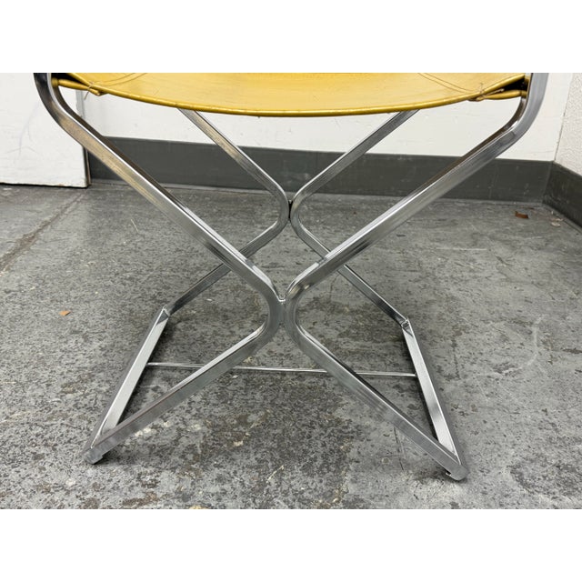 Director Style Yellow Armchair, Vintage For Sale - Image 9 of 12