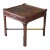 Late 20th Century Vintage Baker Chinese Chippendale Mahogany Carved Square End Table with Glass Top For Sale