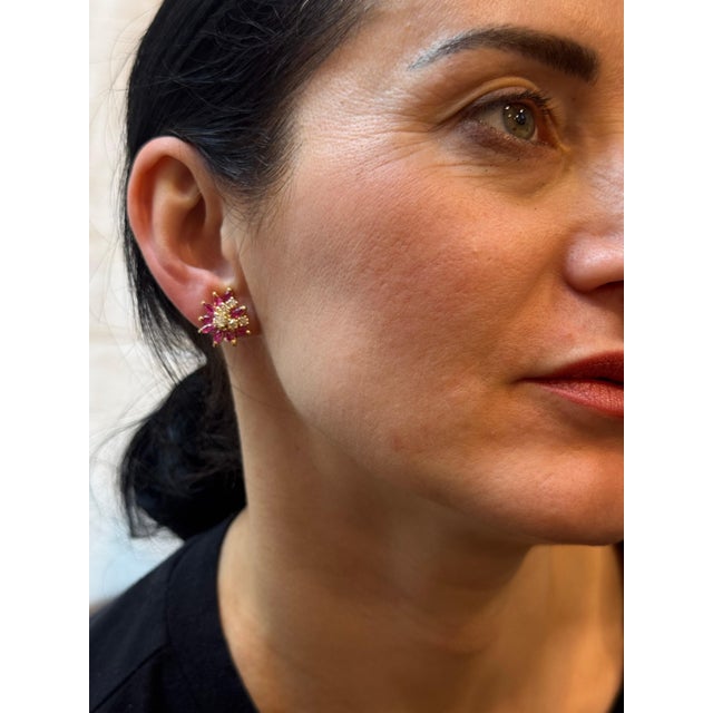 1.6Ct Natural Marquise Ruby& .80 Ct Diamond Clip on Earring 18 KYG For Sale - Image 18 of 18