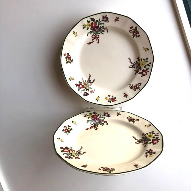 English Vintage Royal Doulton Old Leeds Spray Salad Plates- Set of 4 For Sale - Image 3 of 6