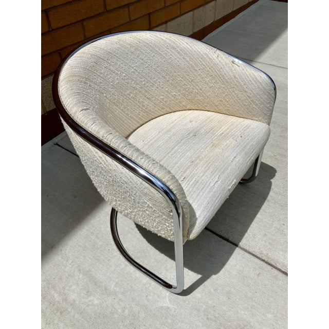 Metal Thonet Club Tub Chrome Cantilever Lounge Chair Anton Lorenz for Thonet For Sale - Image 7 of 13