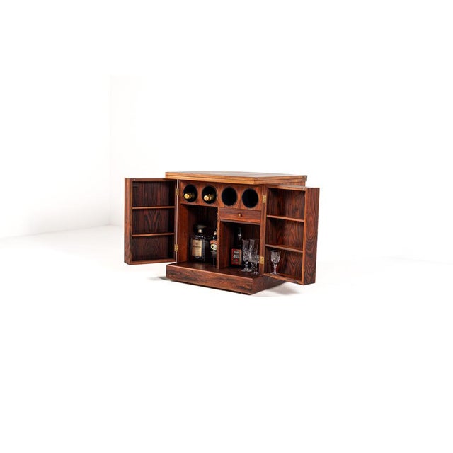 Mid-Century Modern Vintage Wooden Cube Bar Cabinet by Torbjørn Afdal for Bruksbo, 1960s For Sale - Image 3 of 18