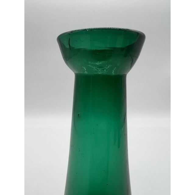 Antique Blown Dark Green Glass Hyacinth Vase, Bristol, England, Circa 1840's For Sale - Image 10 of 11