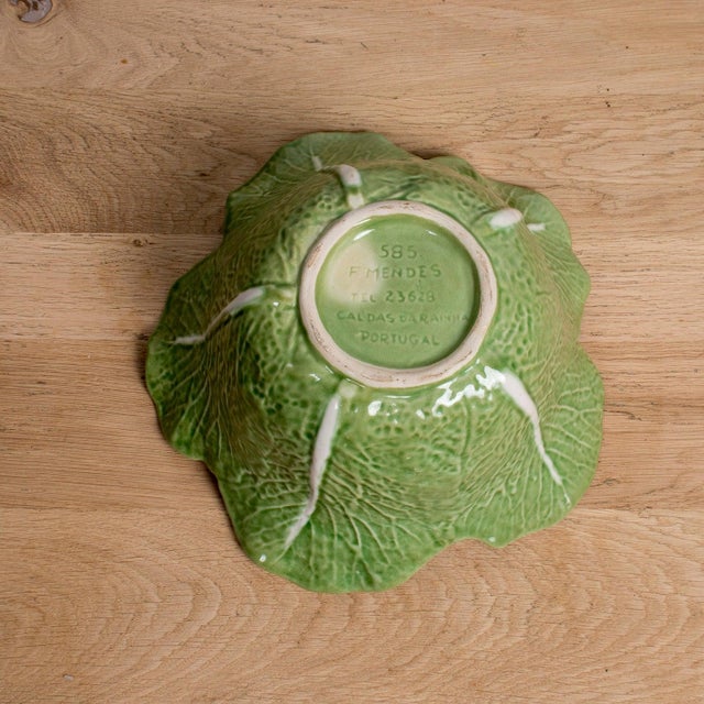Vintage Caldas Da Rainha Portuguese Cabbage Tureen With Lid, Signed F. Mendes For Sale - Image 11 of 12