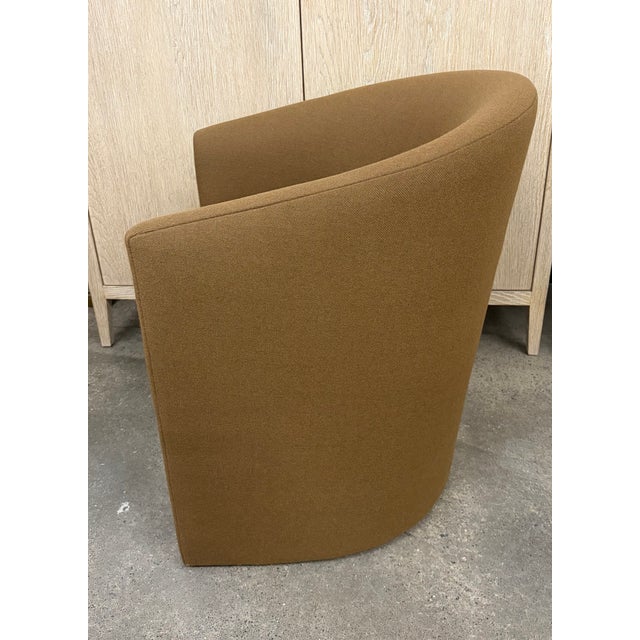 BRAND NEW MINT RH ARRONDI CHAIR. Floor model. ARRONDI OPEN SKIRT BARRELBACK ARMCHAIR HOLLAND & SHERRY WOOL TWILL CUSTOM...
