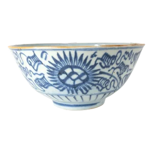 19th Century Chinese Chinoiserie Blue and White Provincial Bowl
