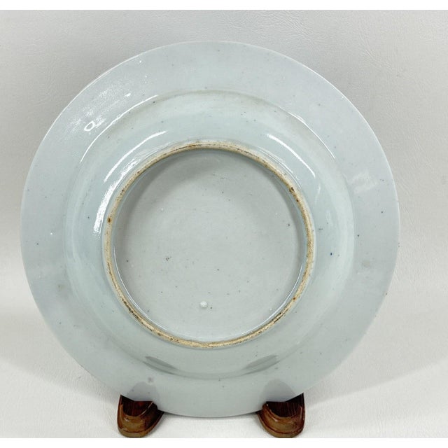 Antique 19th Century Chinese Canton Blue & White Export Porcelain 8.5" Scenic Bowl & Stand Add a tangible piece of Qing...